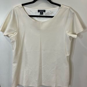 Lands End Cream Ponte Material Blouse Size M